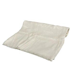 BVLGARI - Cream Silk Wool Scarf 261-072425